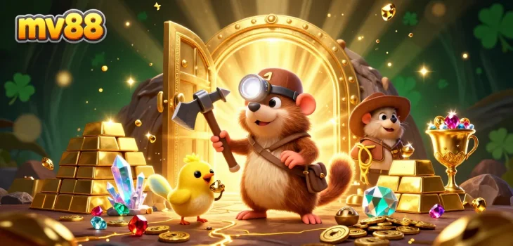 Win big with mv88 as a treasure hunter and canary uncover hidden gems in a vibrant casino world.