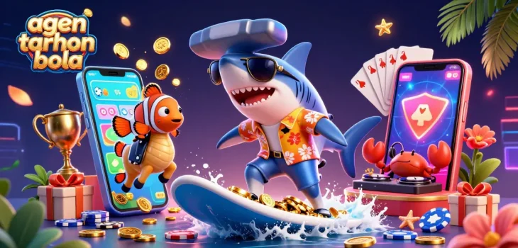 Engage with agen taruhan bola through vibrant characters and energetic betting elements in this lively illustration.